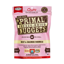 Load image into Gallery viewer, PRIMAL Cat Raw Freeze-dried Nuggets - Beef & Salmon 5.5oz/14oz