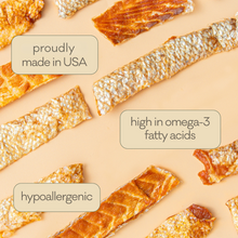 Load image into Gallery viewer, POLKADOG Salmon Skins Shorties Smoked Jerky for Dogs & Cats