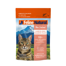 Load image into Gallery viewer, FELINE NATURAL Lamb & King Salmon Pouch for Cats