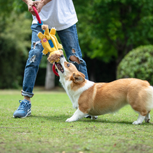 Load image into Gallery viewer, GIGWI Iron Grip Squeaking Plush Tug Toy - Lion