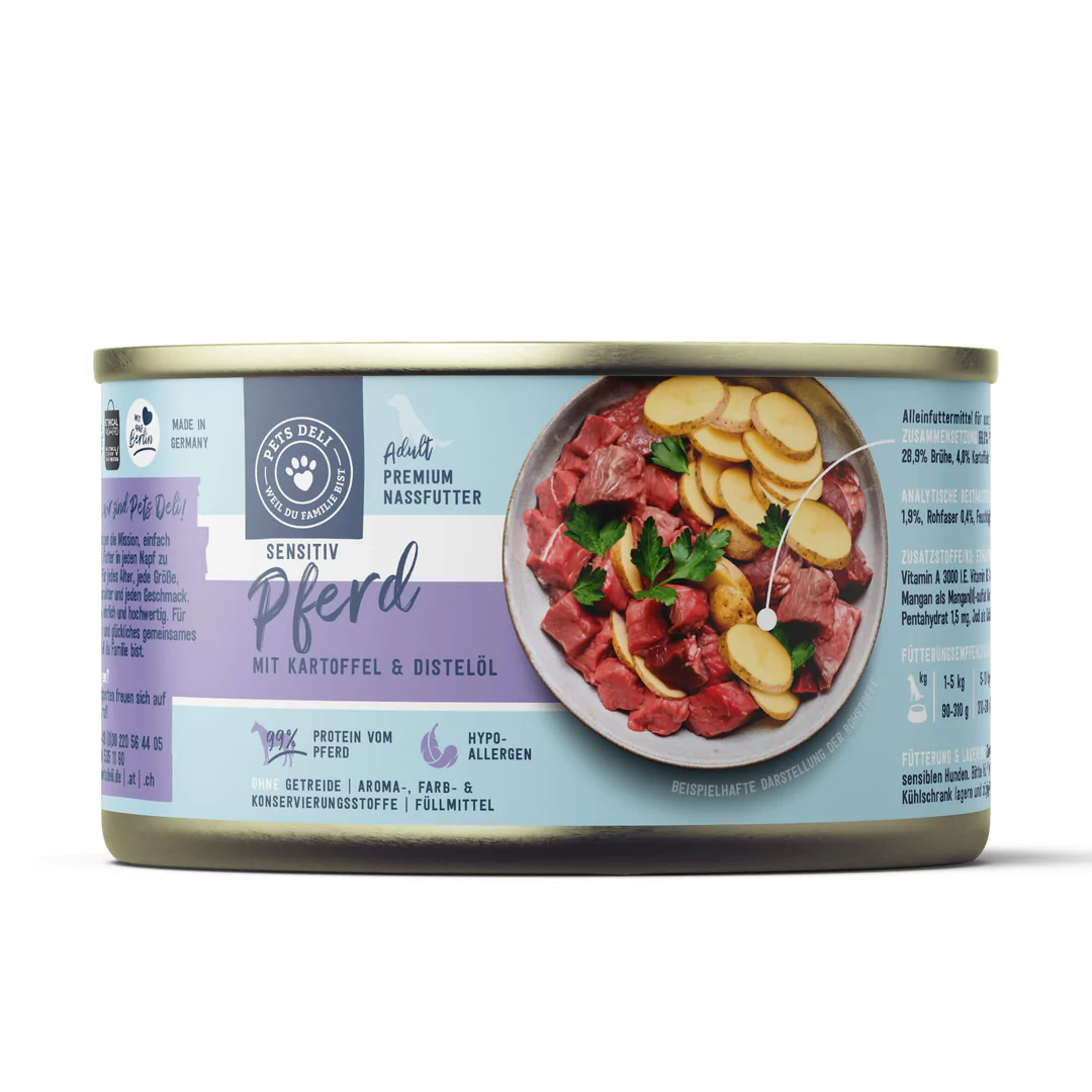 PETS DELI Wet Food for Dogs Horse with Safflower Oil 200g MELLO