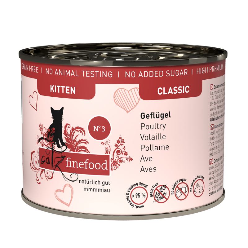 CATZ FINEFOOD Classic Cat Wet Food - Kitten N° 03 Poultry
