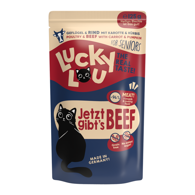 LUCKY LOU Adult Senior Cat Pouch - Poultry & Beef