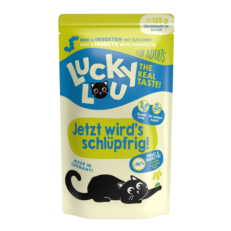 LUCKY LOU Adult Cat Pouch - Beef & Insects