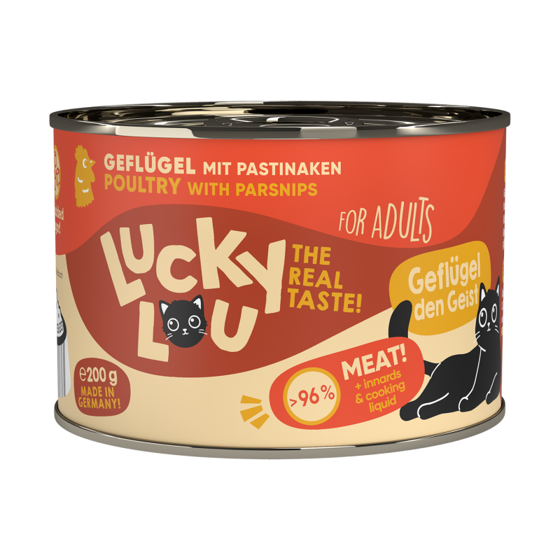 LUCKY LOU Adult Cat Food - Poultry 6x200g
