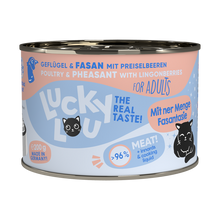 Load image into Gallery viewer, LUCKY LOU Adult Cat Food - Poultry &amp; Pheasant 6x200g
