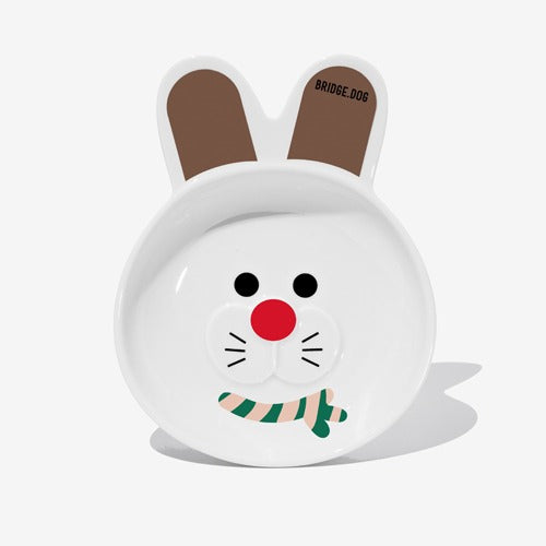 BRIDGE.DOG Christmas Bunny Dish - White