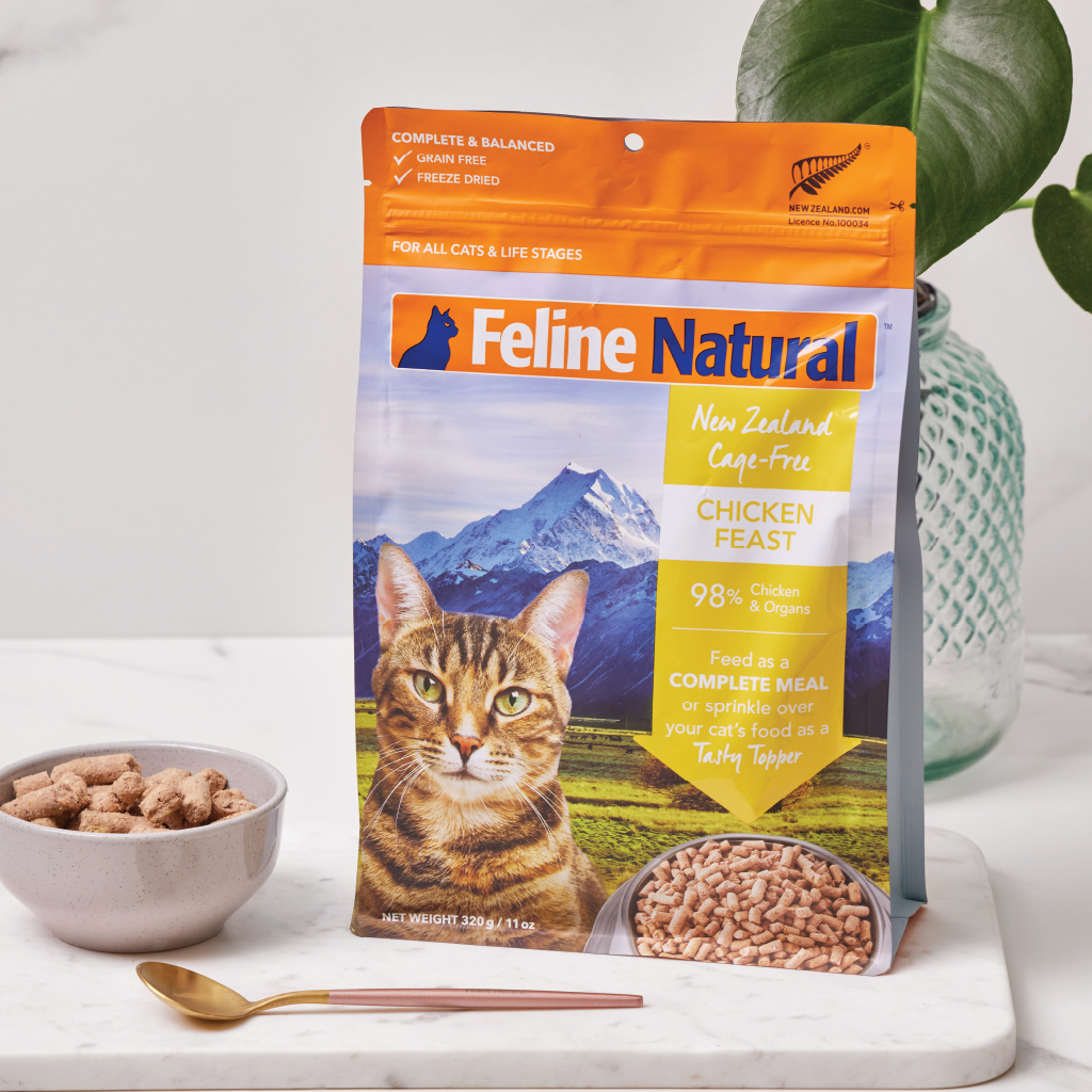 FELINE NATURAL Chicken Feast Raw Freeze Dried Food for CATS