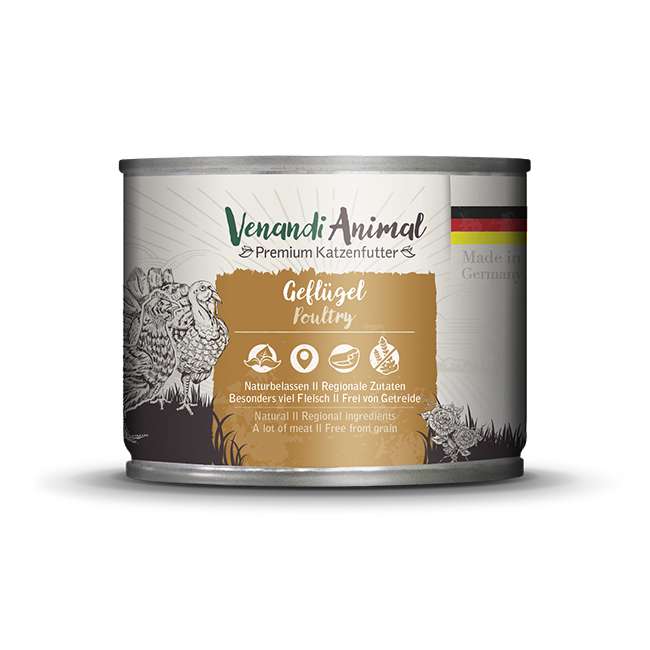 VENANDI ANIMAL Premium Katzenfutter 200g - Poultry【NEW】