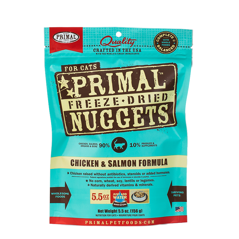 PRIMAL Cat Raw Freeze-dried Nuggets - Chicken & Salmon 5.5 oz