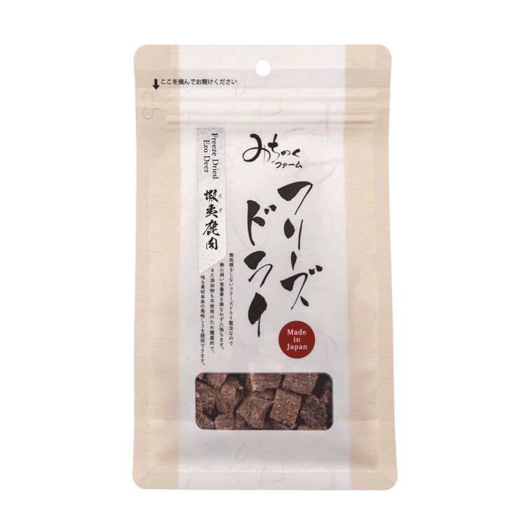 MICHINOKU FARM みちのくファーム Pet Treat Freeze-dried Hokkaido Ezo Venison 北海道虾夷鹿肉