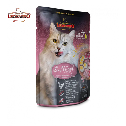 LEONARDO Wet Food Pouch for Cats - Poultry with Egg 🔥