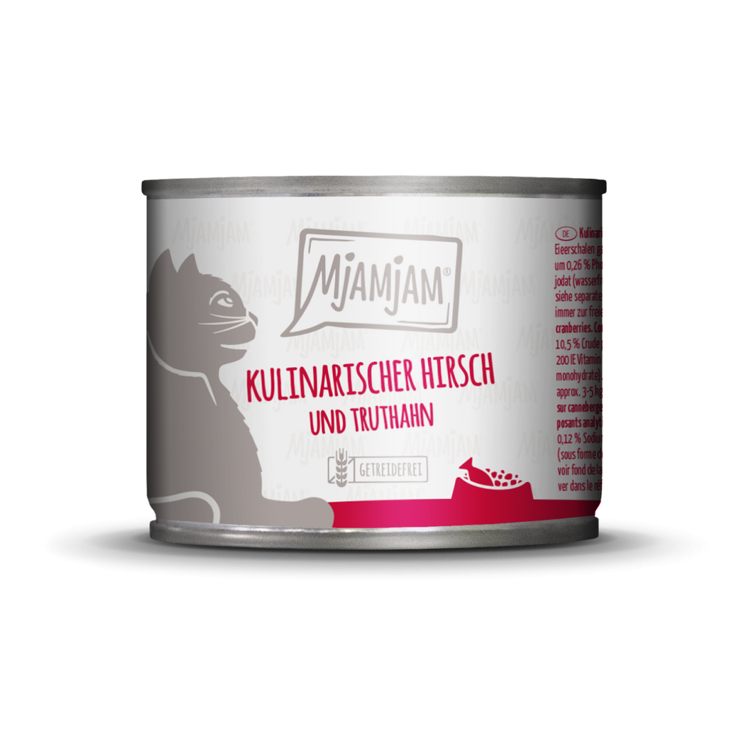 MJAMJAM Cat Wet Canned Food - Culinary Venison & Turkey with Fresh Cranberries