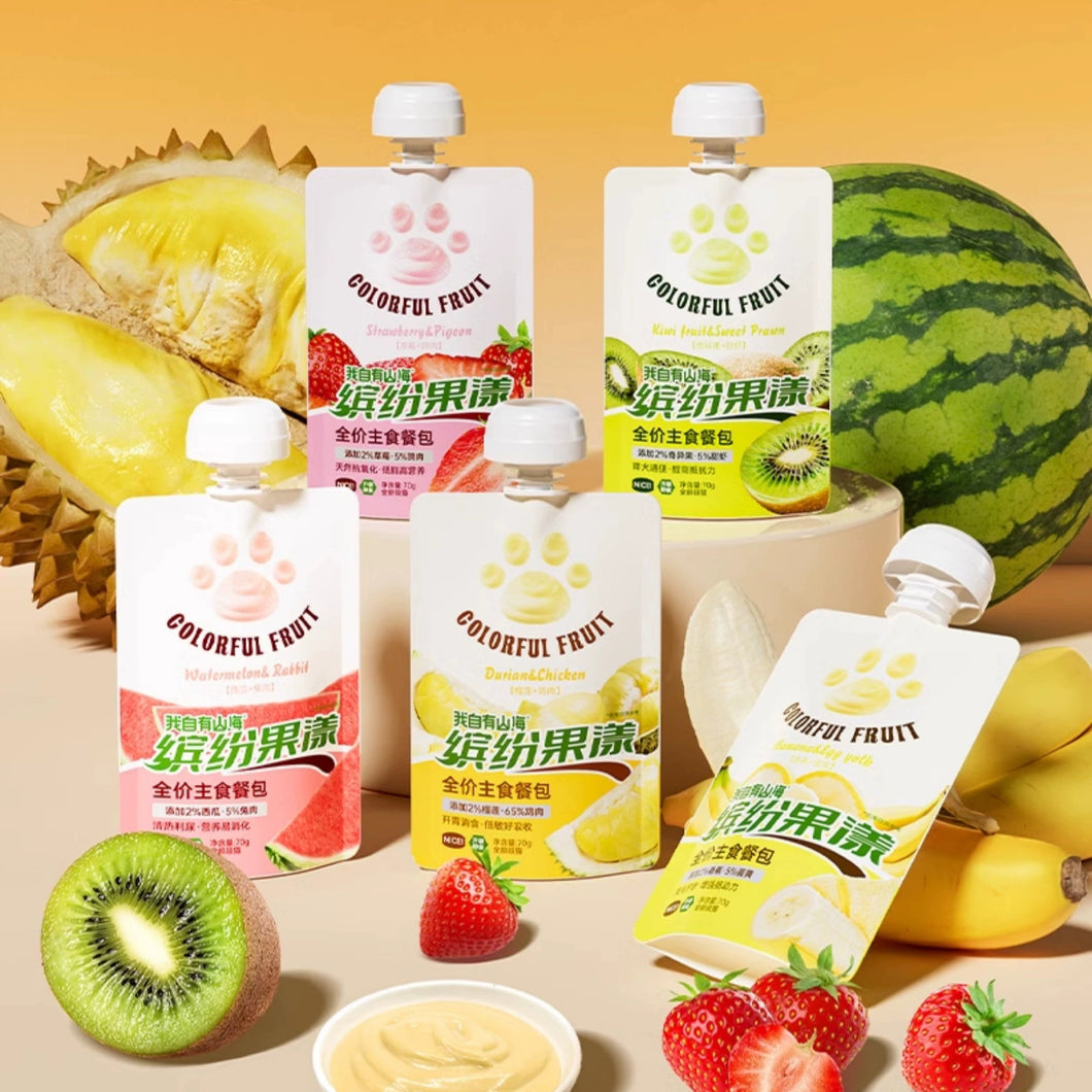 我自有山海 Cat Complete Food Pouch Colorful Fruit Puree