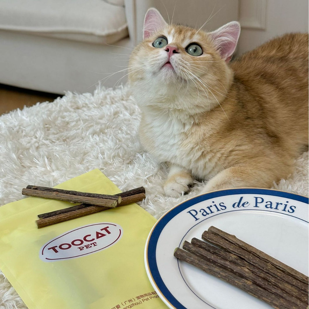 TOOCAT Cat Toy Natural Silvervine Teeth Cleaning Chew Sticks - 14 Sticks