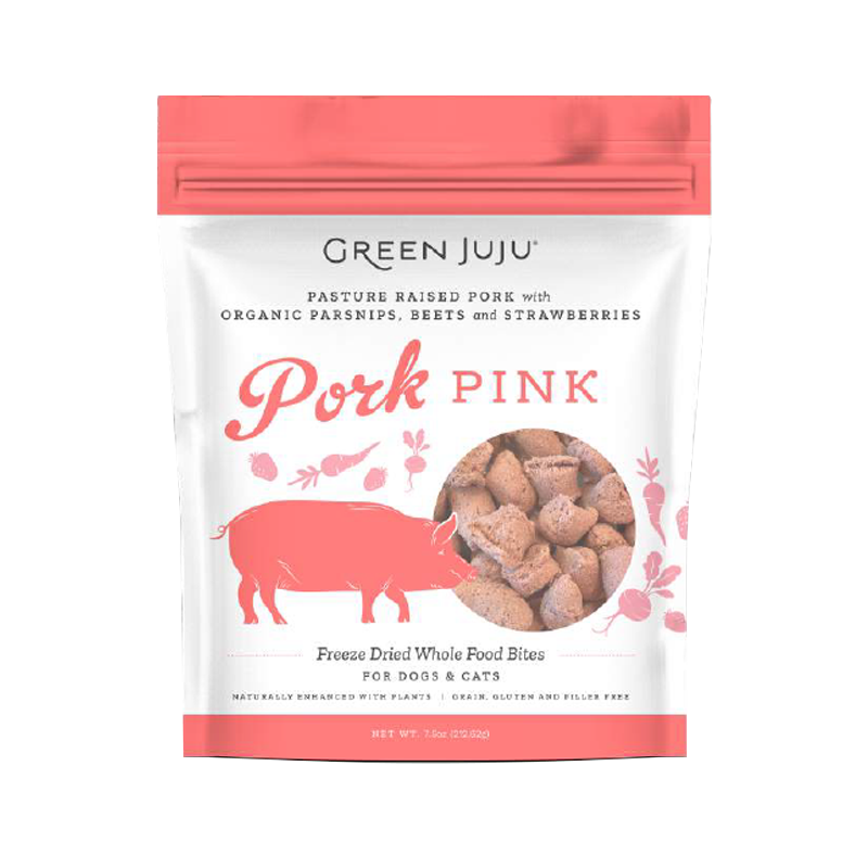 GREEN JUJU Pork Pink Freeze Dried Whole Food Bites for Dogs & Cats