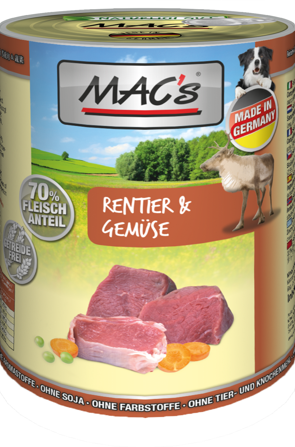 MAC'S Dog Wet Food - Reindeer Beef Vegetables 800g