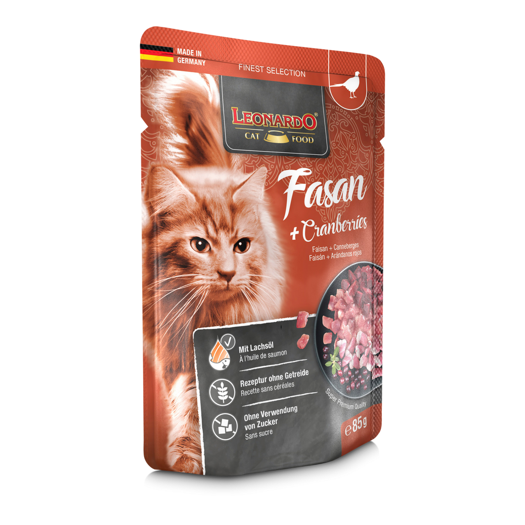 LEONARDO Pouch for Cats - Pheasant & Cranberries