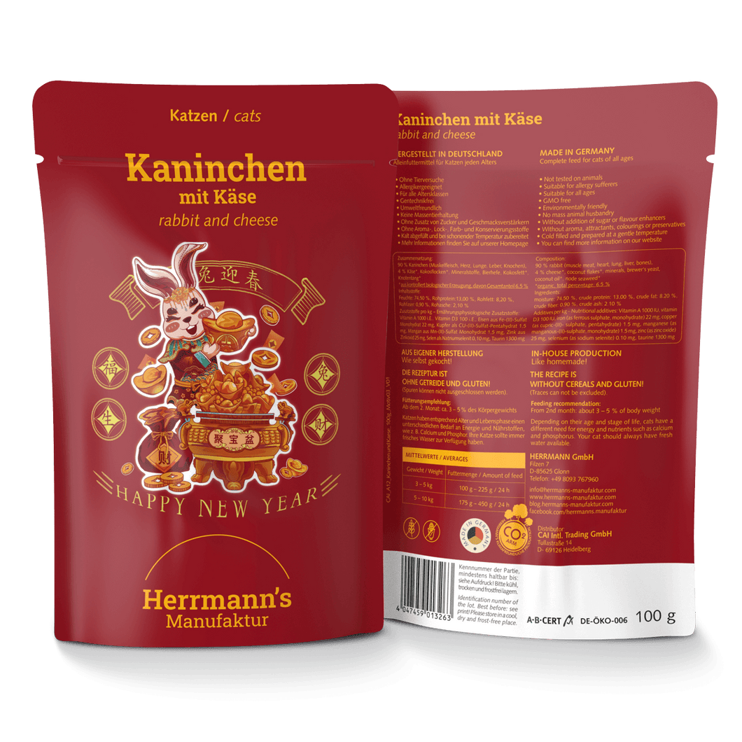 HERRMANN'S Manufaktur Cat Wet Food - Cheese Rabbit [New Year Special Edition]
