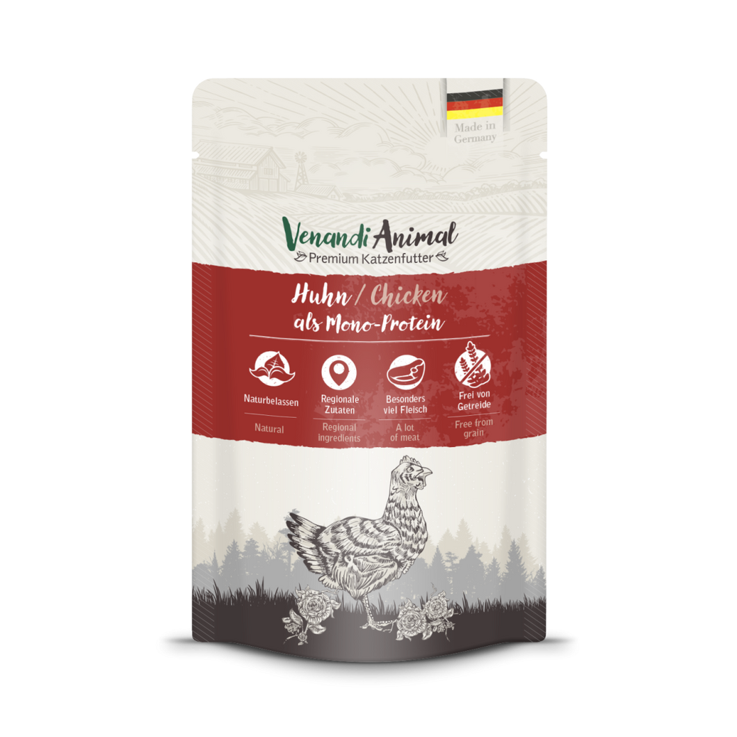 VENANDI ANIMAL Premium Katzenfutter als Mono-Protein 125g - Chicken