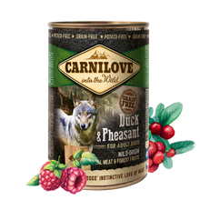 Load image into Gallery viewer, CARNILOVE into the Wild Dog Wet Food Can 400g -  Duck &amp; Pheasant
