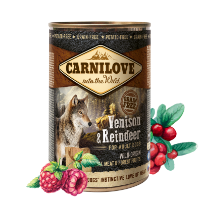 CARNILOVE into the Wild Dog Wet Food Can 400g -  Venison & Reindeer