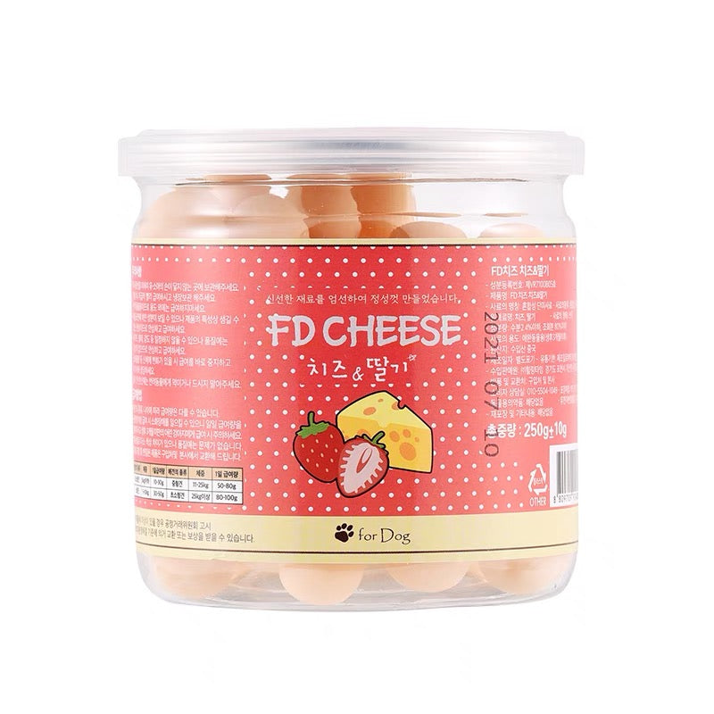 FD CHEESE Mozzarella Cheese Ball Dog Treats - Strawberry