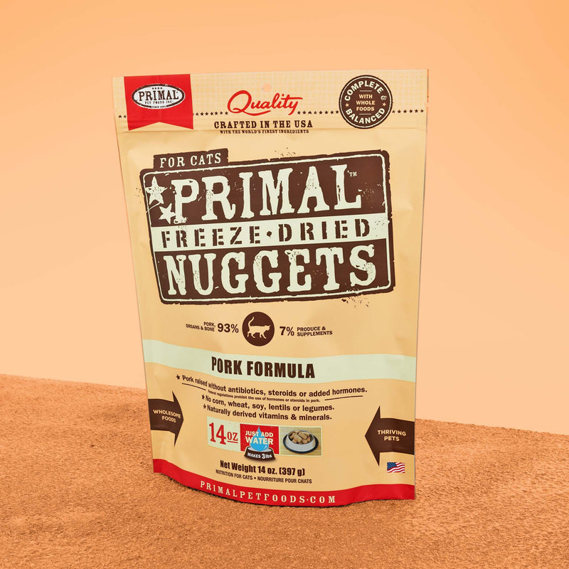 PRIMAL Cat Raw Freeze-dried Nuggets - Pork 03/26/24
