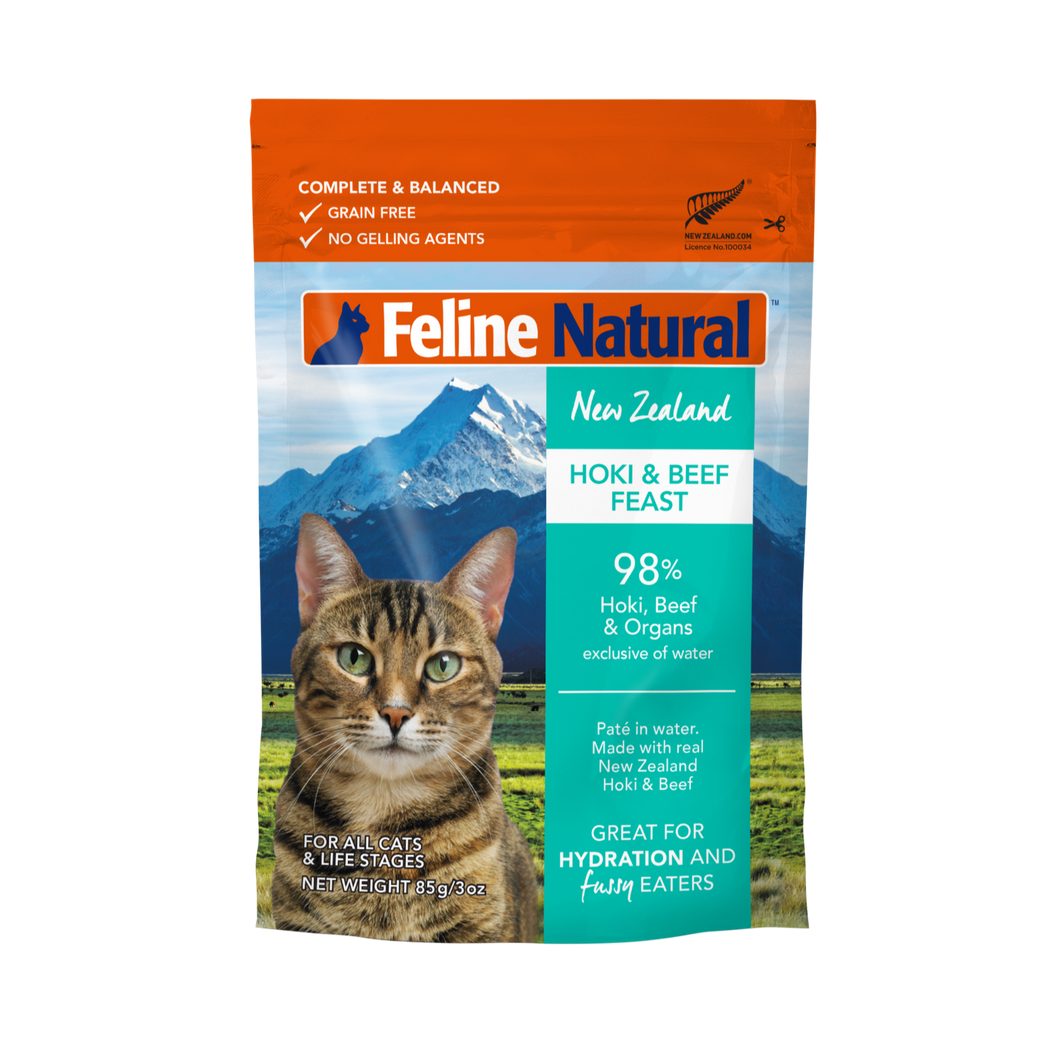 FELINE NATURAL Beef & Hoki Pouch for Cats