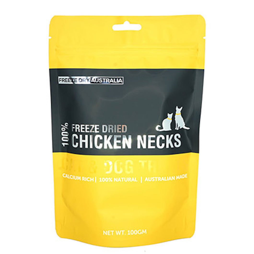 FREEZE DRY AUSTRALIA FDA Freeze-dried Whole Chicken Necks 100g /2025