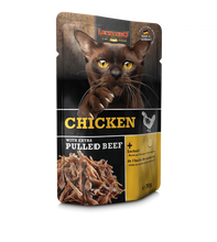 Load image into Gallery viewer, LEONARDO &#39;Pulled Meat&#39; Cat Wet Food Pouch - Chicken + Extra Pulled Beef
