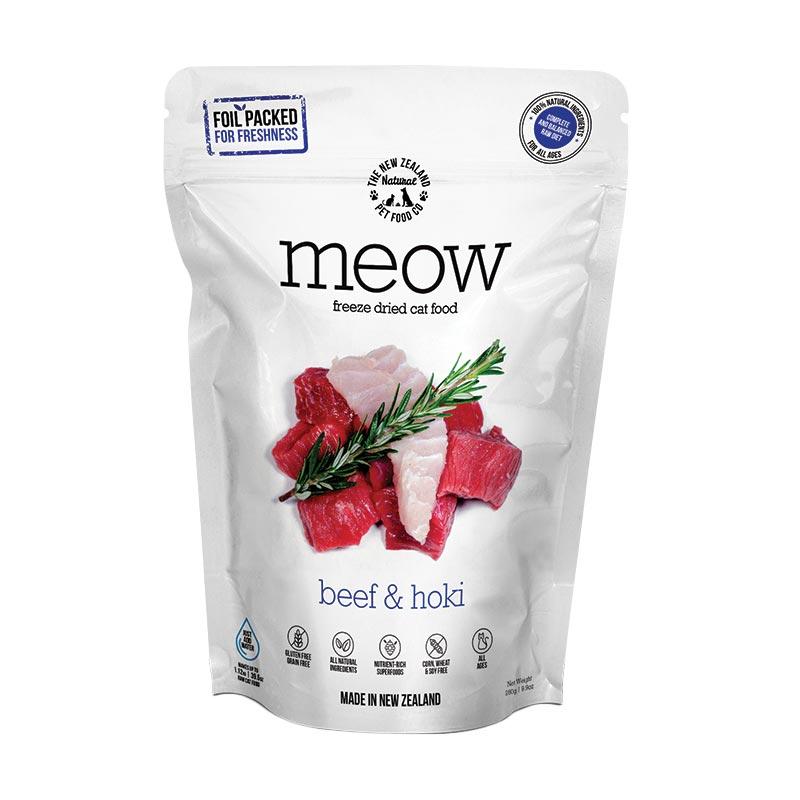NZ NATURAL PET FOOD CO. MEOW Freeze-dried Cat Food - Beef & Hoki