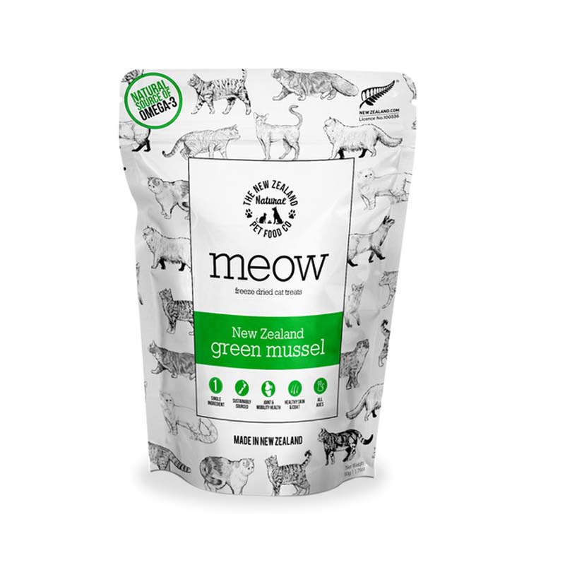 NZ NATURAL PET FOOD CO. MEOW Freeze-dried Cat Treats - Green Lipped Mussel