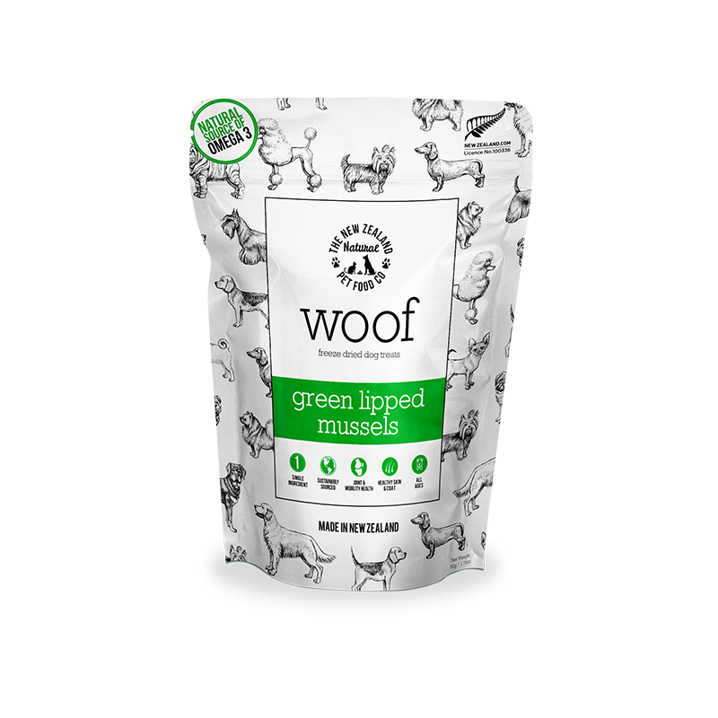NZ NATURAL PET FOOD CO. WOOF Freeze-dried Dog Treats - Green Lipped Mussel