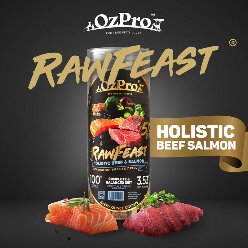 OZPRO Rawfeast Holistic Freeze-dried Food - Beef & Salmon / 2023.02