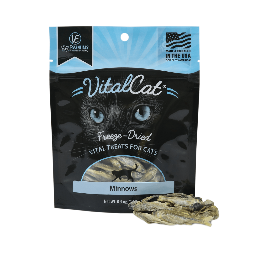VITAL ESSENTIALS Freeze-Dried Grain Free Cat Treats - Minnows 0.5 oz/ 20230827