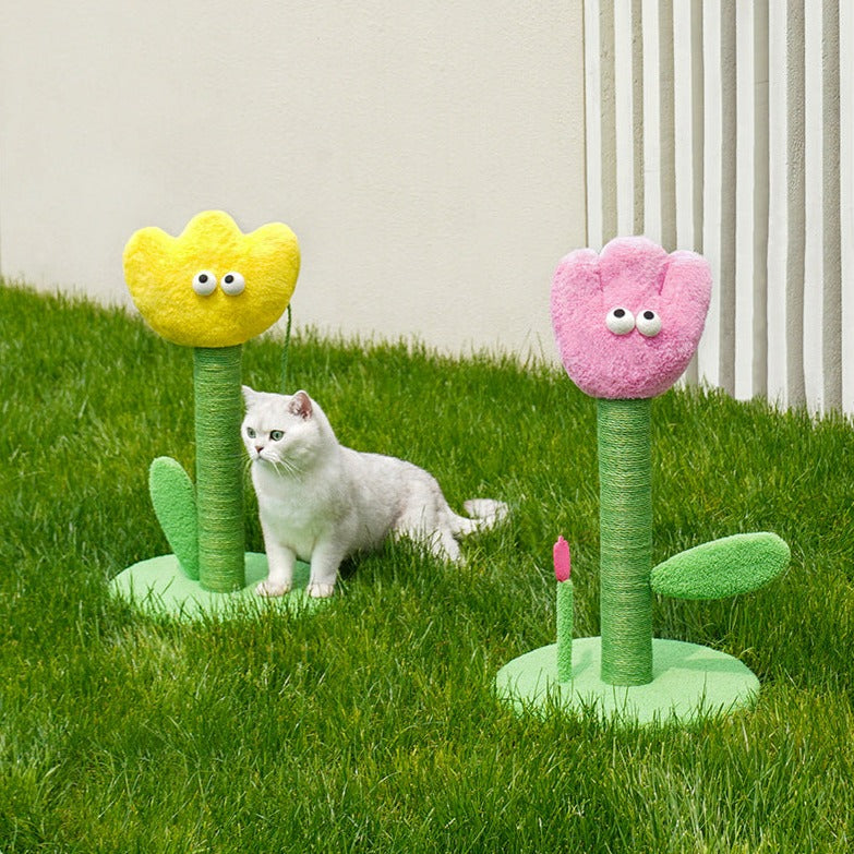 ZEZE Bright Tulip Cat Scratching Post Scratcher Tree MELLO