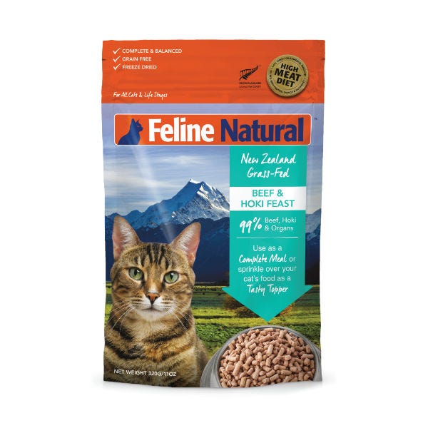 FELINE NATURAL Beef & Hoki Feast Raw Freeze Dried for CATS
