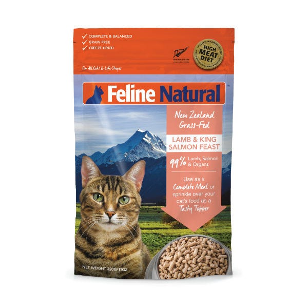 FELINE NATURAL Lamb & Salmon Feast Raw Freeze Dried for CATS